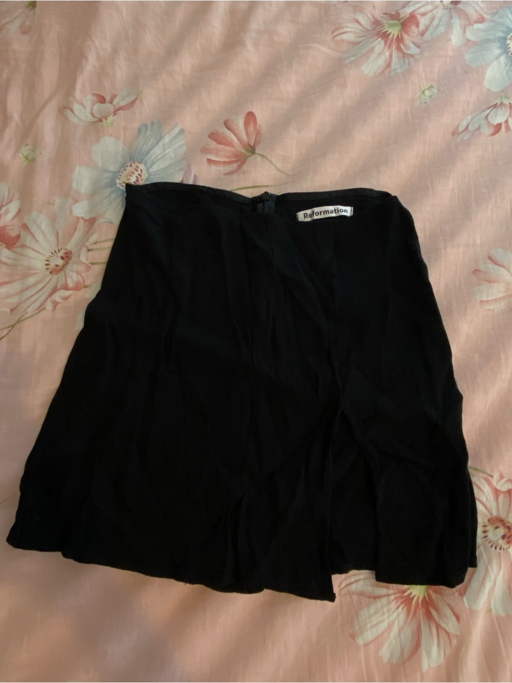 Reformation Margot Black Mini Skirt